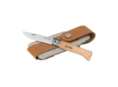 Opinel Inox No 08 Taschenmesser in einer Gürteletui