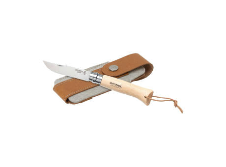Opinel Inox No 8 Taschenmesser in einer Gürteletui