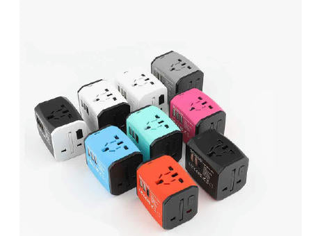 Weltreiseadapter 02 Orange/Schwarz