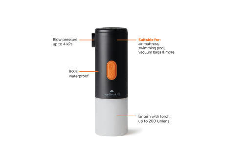 Nordic Drift Titan 2-in-1-Luftpumpe und Campinglampe