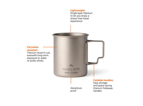 Nordic Drift Trail Ultraleichte Titan-Becher 450ml
