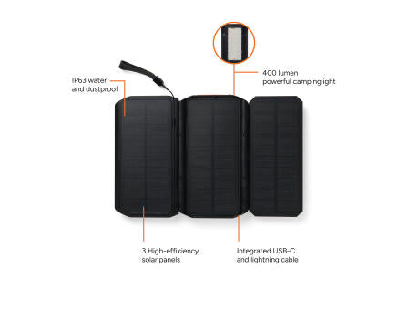 Nordic Drift Titan 10.000mAh Solar Powerbank with 3 Panels