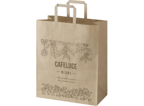 Kraft 80–90 g/m² Papiertasche mit flachen Griffen – 32 × 17 × 39 cm