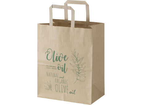 Kraft 80 g/m² Papiertasche mit flachen Griffen – 25 × 15 × 32 cm