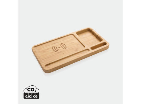 Bambus Desk Organizer mit 10W Wireless Charger