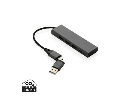 Terra Hub aus RCS recyceltem Aluminium mit 3 USB-Anschlüssen