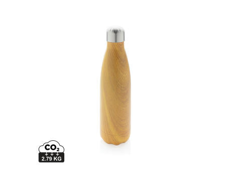 Vakuumisolierte Stainless Steel Flasche mit Holzoptik