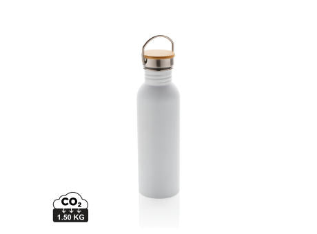 Moderne Stainless-Steel Flasche mit Bambusdeckel