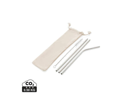 3-teiliges Trinkhalm-Set aus Stainless Steel