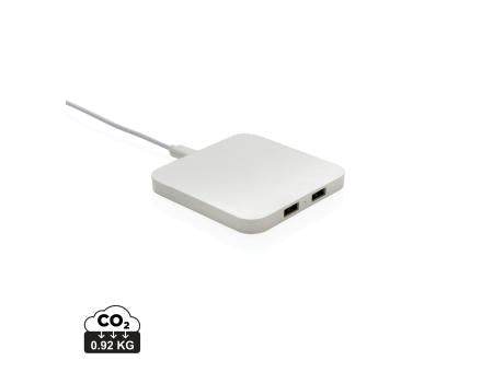 10W Wireless Charger aus RSC recycl. Kunststoff mit Dual-USB