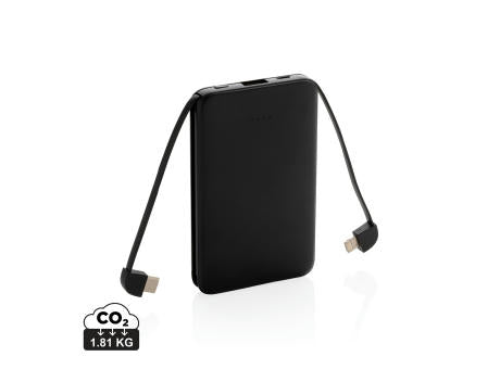 5.000 mAh Powerbank mit integriertem Kabel