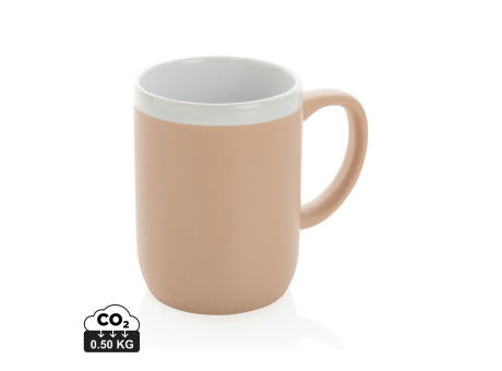 Keramiktasse mit weißem Rand, 300ml