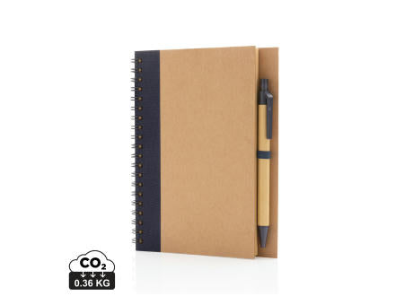 Kraft Spiral-Notizbuch mit Stift