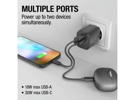Fresh 'n Rebel 30W Schnellladegerät GaN USB-C & USB-A