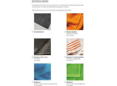 Gästetuch, Einfärbung nach Pantone, mit Bestickung