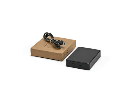 Hooke Powerbank aus rABS mit 10.000 mAh. Magnetisches Laden
