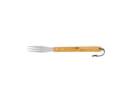 Turner Barbecue-Set aus Bambus. Mit Etui, Zange, Gabel und Spatel