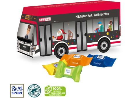3D Präsent "Bus" mit Ritter SPORT Schokowürfel
