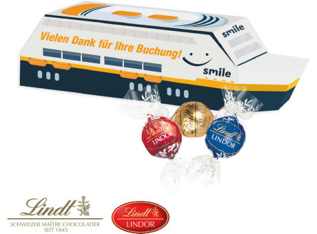 3D Präsent "Schiff" mit Lindt Lindor Pralinés