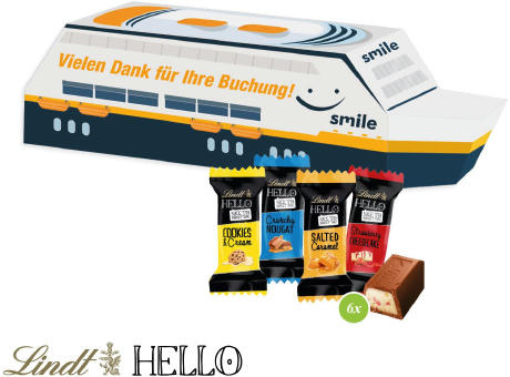 3D Präsent "Schiff" mit Lindt HELLO Mini