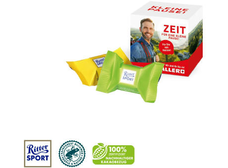 Werbewürfel mit Ritter SPORT Schokowürfel