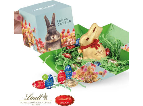 Oster-Werbewürfel mit Schokolade von Lindt