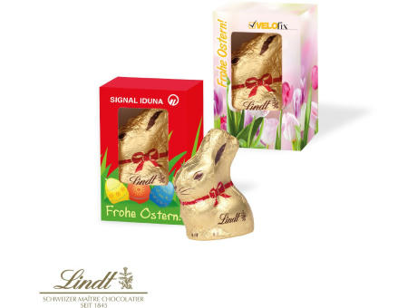 Werbekartonage mit Goldhase, 10 g