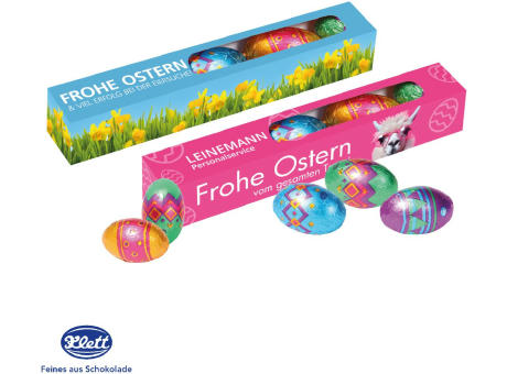 Eier Parade mit Klett Schokolade