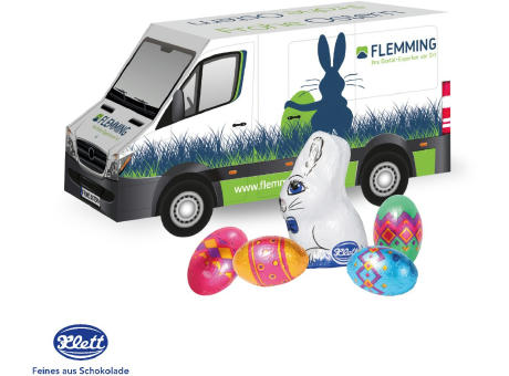 3D Präsent "Transporter" Ostern mit Klett Schokoladenmischung