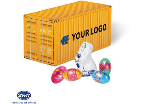 3D Präsent "Container" Ostern mit Klett Schokoladenmischung