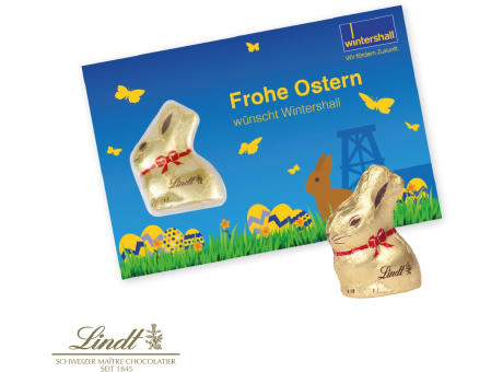 Schokokarte mit Lindt Goldhase