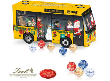 3D Adventskalender "Bus" mit Lindt Schokolade