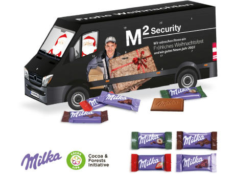 3D Adventskalender "Transporter" mit Milka Schokolade