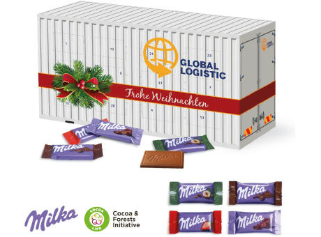 3D Adventskalender "Container" mit Milka Schokolade
