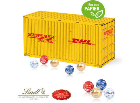3D Adventskalender "Container" mit Lindt Schokolade mit Papier-Inlay