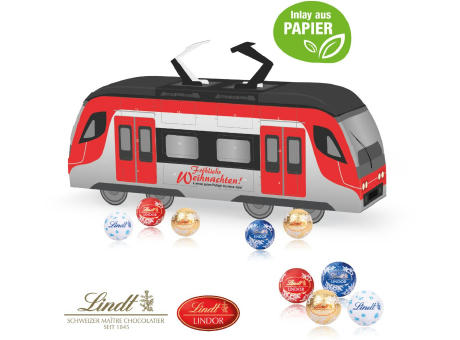 3D Adventskalender "Bahn" mit Lindt Schokolade mit Papier-Inlay