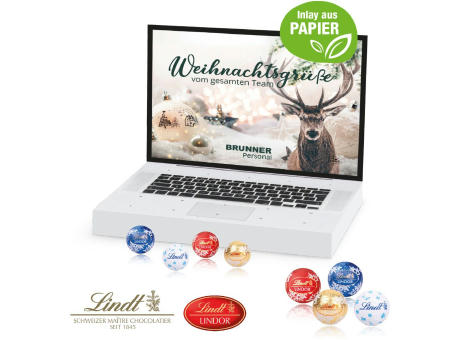 Adventskalender "Laptop" mit Lindt Minis, Inlay aus Papier
