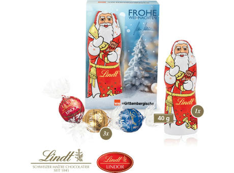 Premium-Präsent mit Lindt Weihnachtsmann „Medium“