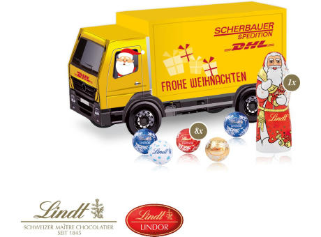 3D Präsent "LKW" mit Lindt Minis und Nikolaus
