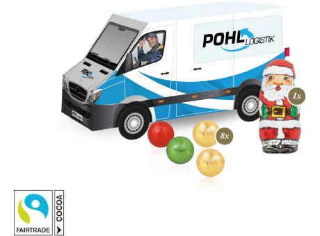 3D Präsent "Transporter" mit Fairtrade® Schokolade
