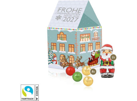 3D Präsent "Haus" mit Fairtrade® Schokolade