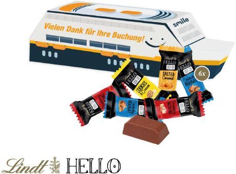 3D Präsent "Schiff" mit Lindt HELLO