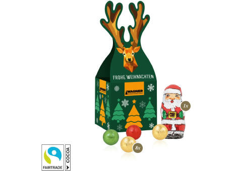 3D Präsent "Rentier" mit Fairtrade® Schokolade