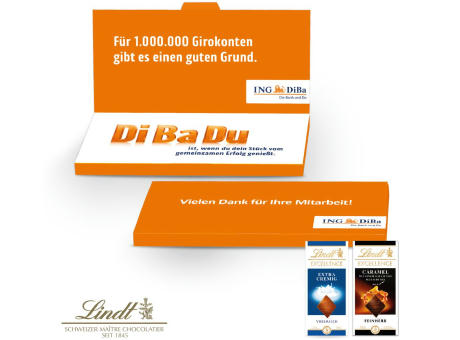 Grußkarte mit Schokoladentafel von Lindt