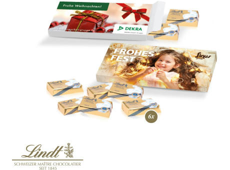 Präsentbox mit Lindt Schokotäfelchen