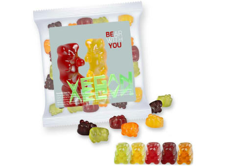 Gummibärchen ohne Gelatine, ca. 30g, Express Maxi-Tüte mit Etikett