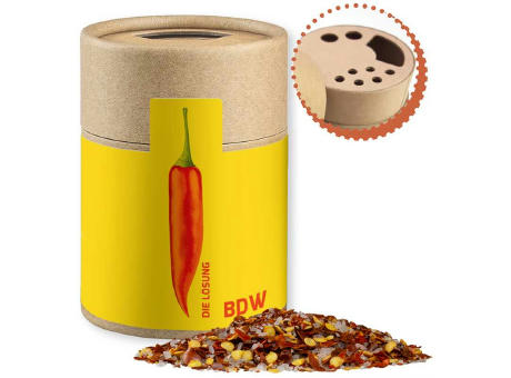 Gewürzmischung Chili-Salz, ca. 55g, Kraftpapierstreuer Midi