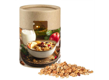 Crunchy Weihnachtsmüsli Apfel-Zimt, ca. 70g, Kraftpapierdose Midi