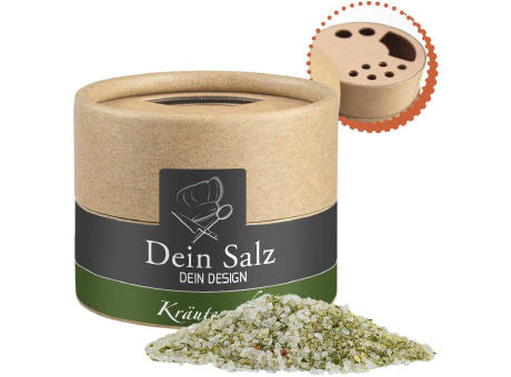 Kräutersalz, ca. 55g, Kraftpapierstreuer Mini