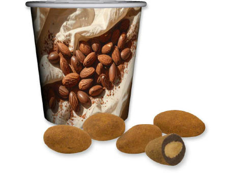Schokomandeln mit Zimt, ca. 40g, Snackbecher Mini